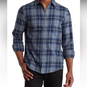 ***New With Tags!! Perry Ellis sapphire blue plaid flannel